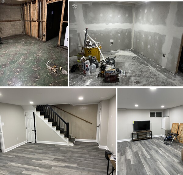 Basement refinishing in Severn, MD by Phoenix Construction Services LLC