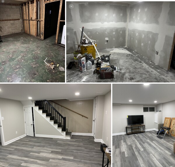 Basement refinishing in Stevenson, MD by Phoenix Construction Services LLC